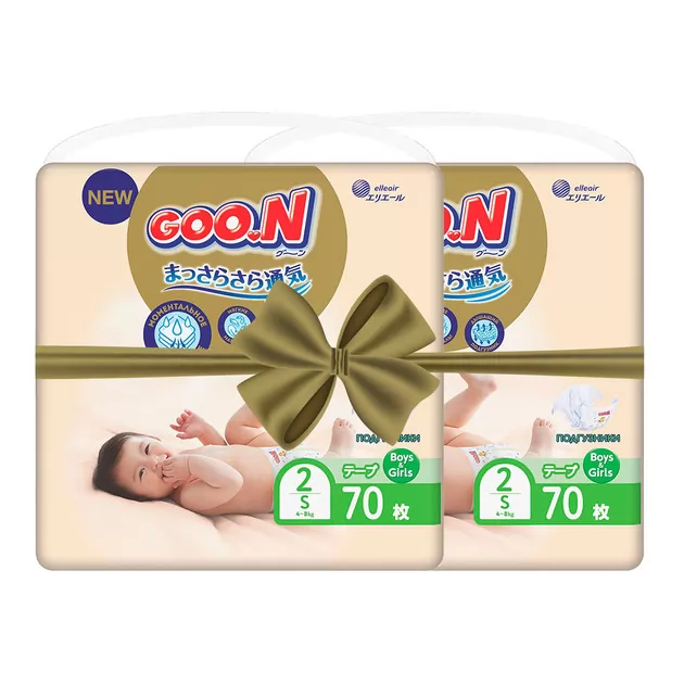 Підгузки GOO.N Premium Soft для дітей (розмір 2(S), 4-8 kg, 140 шт)