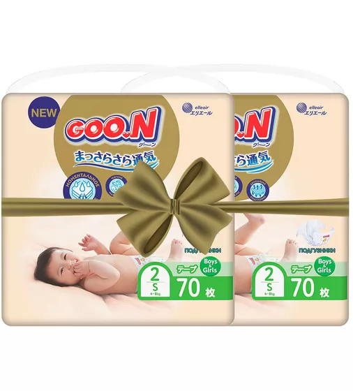 Подгузники GOO.N Premium Soft для детей (S, 4-8 kg, 140 шт) - 863223-2_1.jpg - № 1