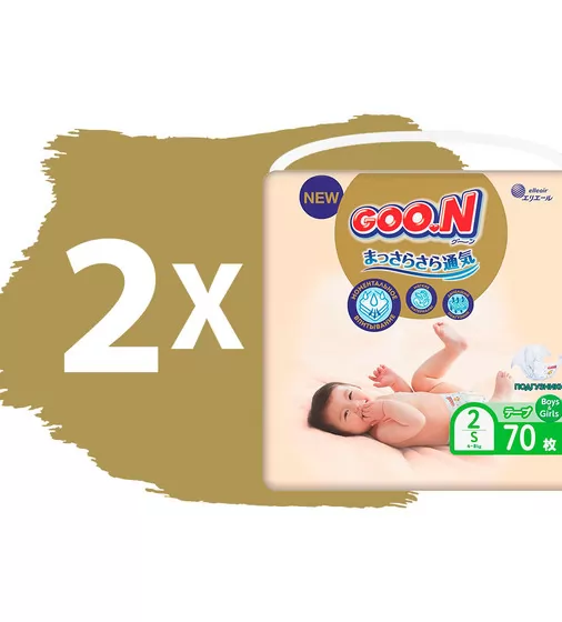 Подгузники GOO.N Premium Soft для детей (S, 4-8 kg, 140 шт) - 863223-2_2.jpg - № 2