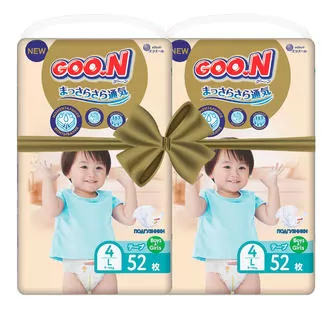Підгузки GOO.N Premium Soft для дітей (розмір 4(L), 9-14 kg, 104 шт)