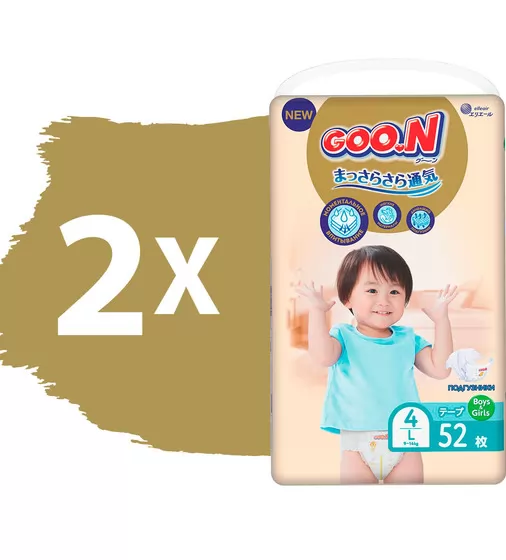 Підгузки GOO.N Premium Soft для дітей (L, 9-14 kg, 104 шт) - 863225-2_2.jpg - № 2