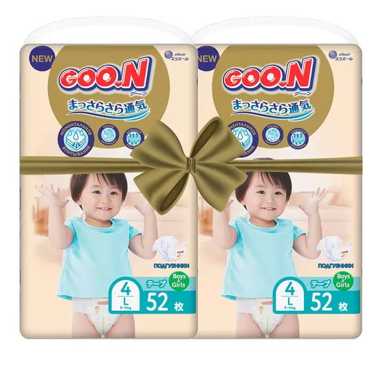 Підгузки GOO.N Premium Soft для дітей (L, 9-14 kg, 104 шт)