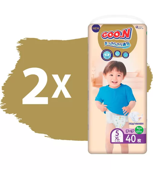 Підгузки GOO.N Premium Soft для дітей (XL, 12-20 kg, 80 шт) - 863226-2_2.jpg - № 2