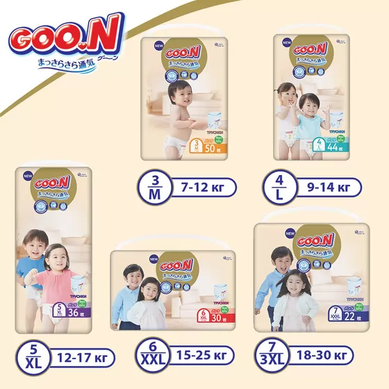 Трусики-підгузки GOO.N Premium Soft для дітей (M, 7-12 kg, 100 шт)