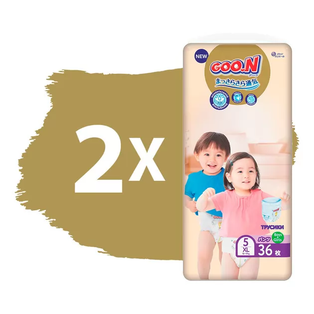 Трусики-підгузники GOO.N Premium Soft для дітей (розмір 5(XL), 12-17 kg, 72 шт)