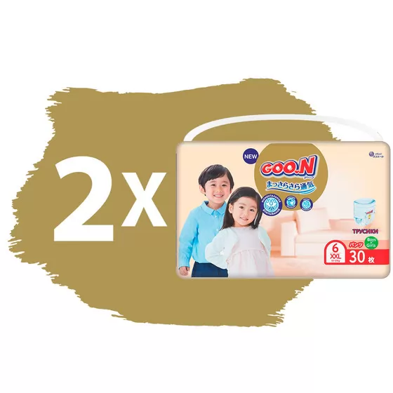 Трусики-підгузники GOO.N Premium Soft для дітей (XXL, 15-25 kg, 60 шт)