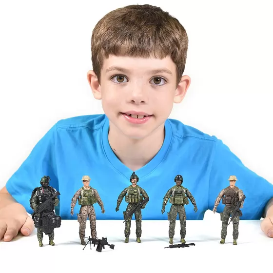 Игровой набор фигурок солдат ELITE FORCE  — МОРСКИЕ КОТИКИ (5 фигурок, аксесс.)