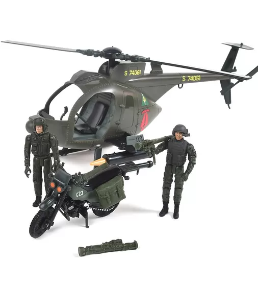 Игровой набор ELITE FORCE —МНОГОФУНКЦИОНАЛЬНЫЙ ВЕРТОЛЕТ MH-6  (вертолет, мотоцикл, фигурки, аксесс.) - 101860_2.jpg - № 2