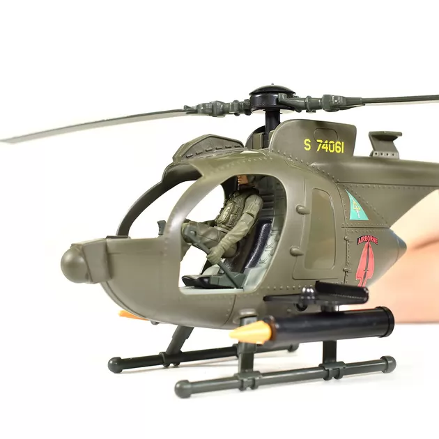 Ігровий набір ELITE FORCE &mdash; БАГАТОЦІЛЬОВИЙ ГВИНТОКРИЛ MH-6 (гвинтокрил, мотоцикл, фігурки, аксес.)