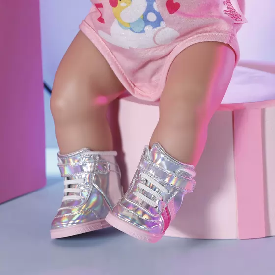 Обувь для куклы Baby Born - Серебристые кроссовки