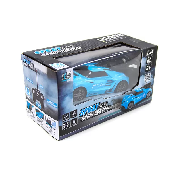 Автомобиль Spray Car на р/у &ndash; Sport (голубой, 1:24, свет, функция туман)