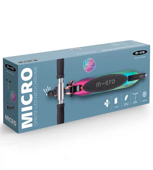 Самокат Micro серии Sprite LED" &ndash; Неохром" - SA0237_11.jpg - № 11