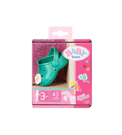 Взуття для ляльки BABY BORN - Сандалі зі значками (зелені) - 831809-1_1.jpg - № 1