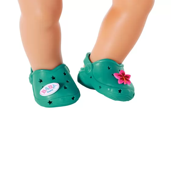Взуття для ляльки BABY BORN - Сандалі зі значками (зелені)