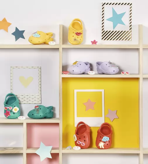 Обувь для куклы BABY BORN - Cандалии с значками (лиловые) - 831809-2_5.jpg - № 5