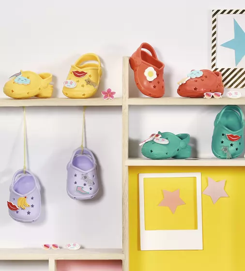 Обувь для куклы BABY BORN - Cандалии с значками (лиловые) - 831809-2_4.jpg - № 4