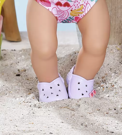 Обувь для куклы BABY BORN - Cандалии с значками (лиловые) - 831809-2_3.jpg - № 3