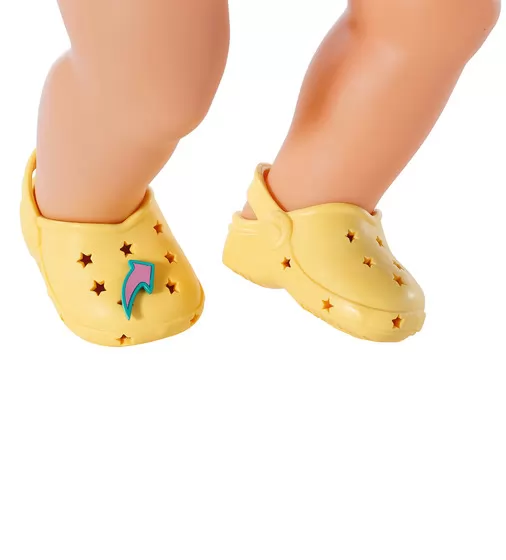 Обувь для куклы BABY BORN - Cандалии с значками (желтые) - 831809-3_2.jpg - № 2
