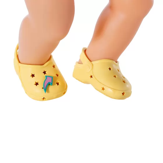 Обувь для куклы BABY BORN - Cандалии с значками (желтые)