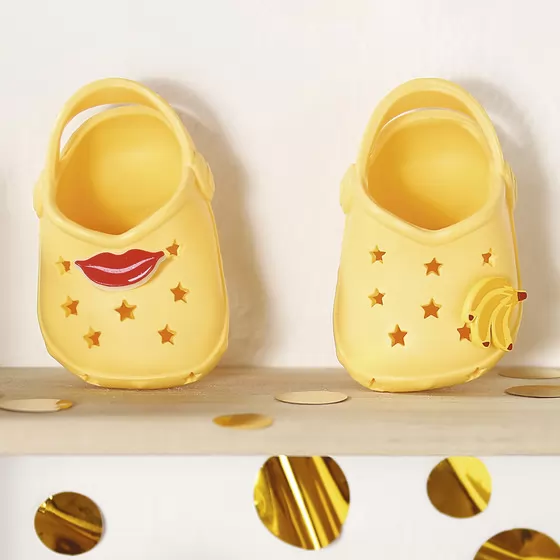 Обувь для куклы BABY BORN - Cандалии с значками (желтые)