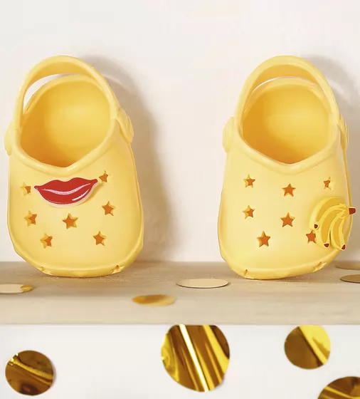 Обувь для куклы BABY BORN - Cандалии с значками (желтые) - 831809-3_3.jpg - № 3
