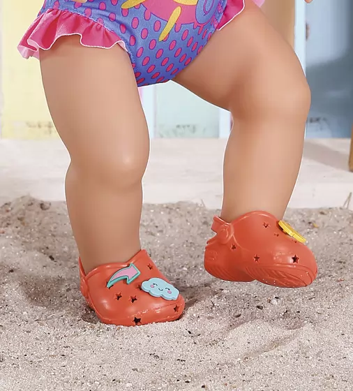 Обувь для куклы BABY BORN - Cандалии с значками (красные) - 831809-4_3.jpg - № 3