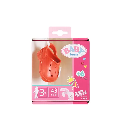 Обувь для куклы BABY BORN - Cандалии с значками (красные) - 831809-4_1.jpg - № 1