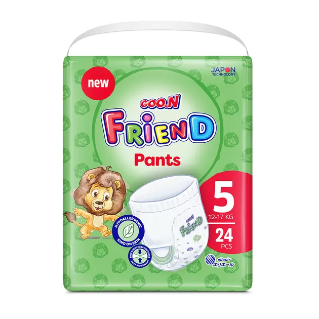 Трусики-підгузки Goo.N Friend для дітей 12-17 кг (розмір 5(XL), 24 шт)