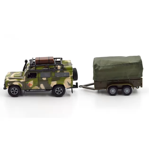 Игровой набор &ndash; Land Rover Defender Mилитари (с прицепом)