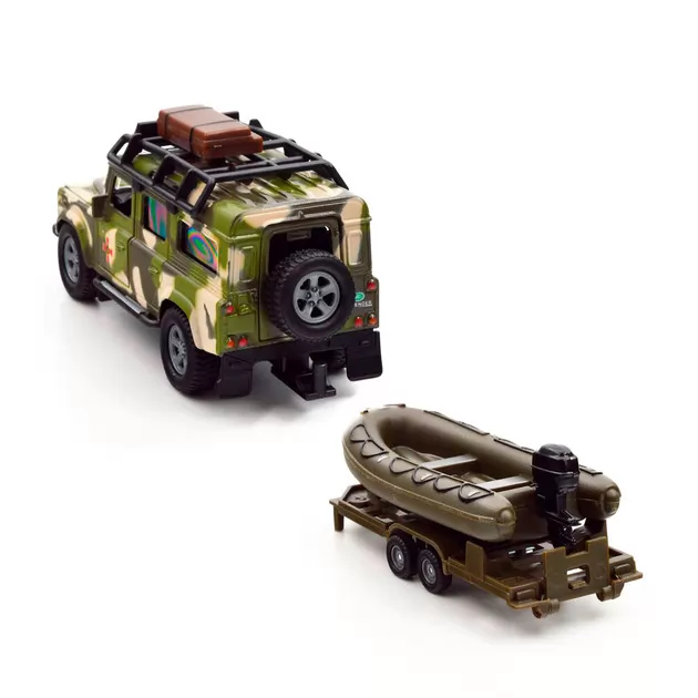 Игровой набор &ndash; Land Rover Defender Mилитари (с лодкой)