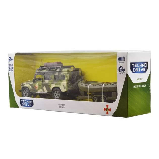 Игровой набор &ndash; Land Rover Defender Mилитари (с лодкой)
