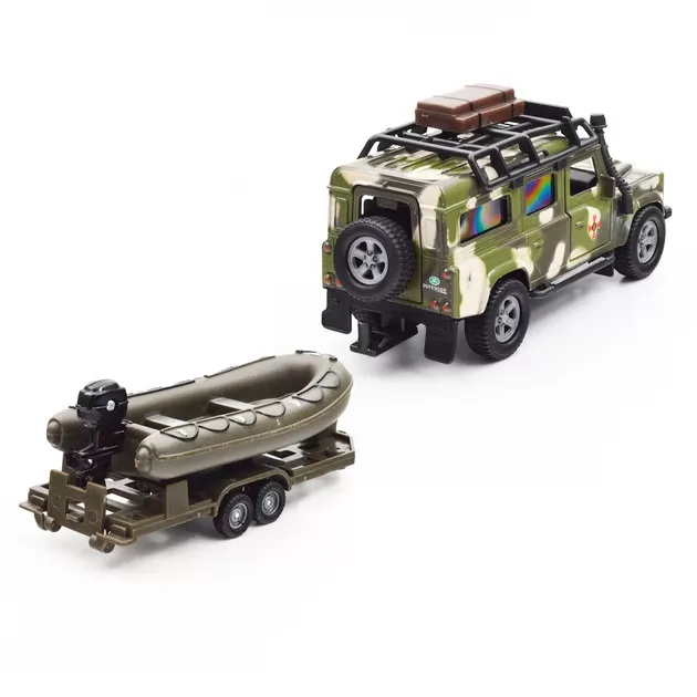 Игровой набор &ndash; Land Rover Defender Mилитари (с лодкой)