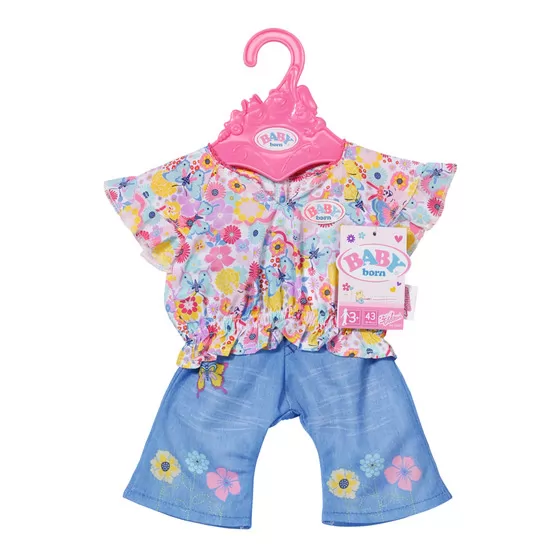 Одежда для куклы Baby Born - Цветочный джинс