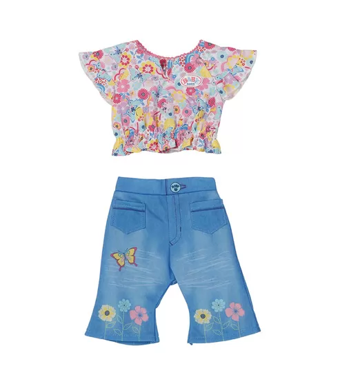 Одежда для куклы Baby Born - Цветочный джинс - 832677_1.jpg - № 1