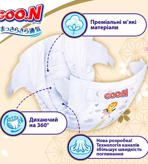 Подгузники Goo.N Premium Soft для детей (S, 3-6 кг, 70 шт) - F1010101-153_2.jpg - № 2
