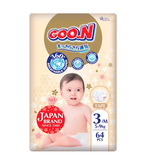 Подгузники Goo.N Premium Soft для детей (М, 5-9 кг, 64 шт) - F1010101-154_1.jpg - № 1