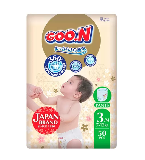 Трусики-підгузки Goo.N Premium Soft (M, 7-12 кг, 50 шт) - F1010101-156_1.jpg - № 1