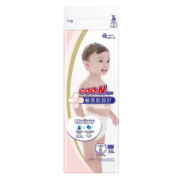 Подгузники Goo.N Plus для детей (размер 5(XL), 12-20 кг, 38 шт)