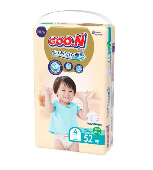 Набір підгузків Gоо.N Premium Soft для дітей 9-14 кг (розмір 4(L), на липучках, унісекс, 52*2 шт) - 863225_2.jpg - № 2