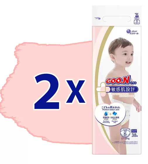 Підгузки Goo.N Plus для дітей (розмір 5(XL), 12-20 кг, 76 шт) - 21000630-2_2.jpg - № 2