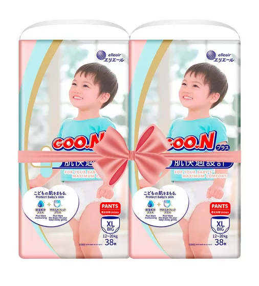 Трусики-підгузки Goo.N Plus для дітей (розмір 5(XL), 12-20 кг, 76шт) - 21000633-2_1.jpg - № 1
