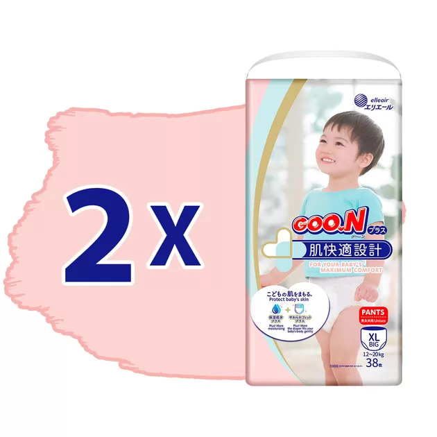 Трусики-підгузки Goo.N Plus для дітей (розмір 5(XL), 12-20 кг, 76шт)