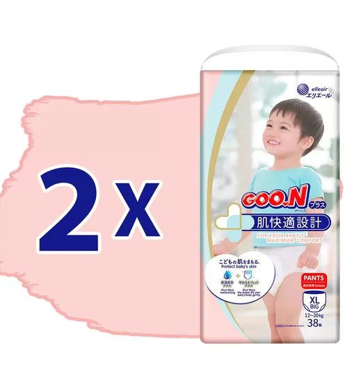 Трусики-підгузки Goo.N Plus для дітей (розмір 5(XL), 12-20 кг, 76шт) - 21000633-2_2.jpg - № 2
