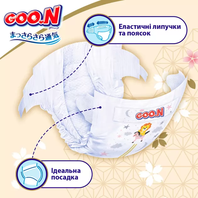 Подгузники GOO.N Premium Soft для детей (размер 3(M), 5-9 kg, 128 шт.)