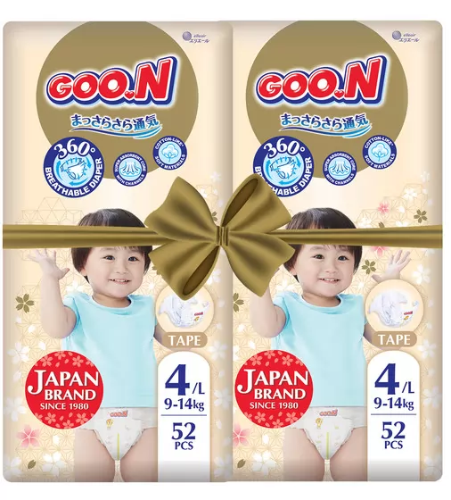 Підгузки GOO.N Premium Soft для дітей (розмір 4(L), 9-14 kg, 104 шт.) - F1010101-155-2_1.jpg - № 1