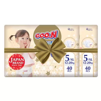 Підгузки GOO.N Premium Soft для дітей (розмір 5(XL), 12-20 kg, 80 шт.)