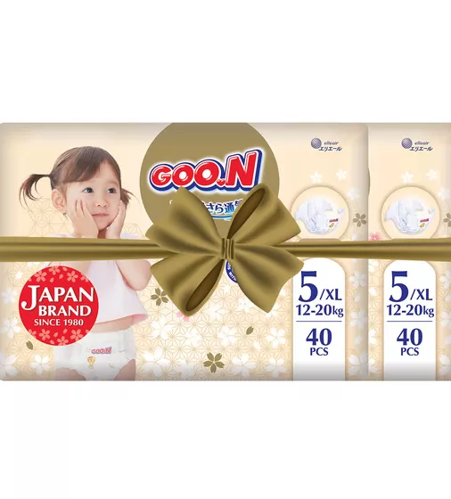 Підгузки GOO.N Premium Soft для дітей (розмір 5(XL), 12-20 kg, 80 шт.) - F1010101-150-2_1.jpg - № 1