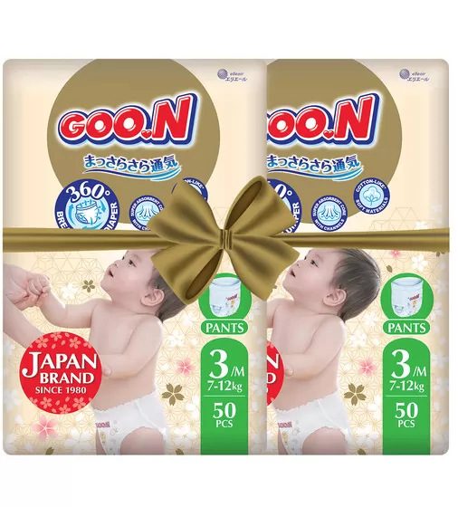 Трусики-підгузки GOO.N Premium Soft для дітей (розмір 3(M), 7-12 kg, 100 шт.) - F1010101-156-2_1.jpg - № 1