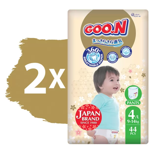 Трусики-підгузники GOO.N Premium Soft для дітей (розмір 4(L), 9-14 kg, 88 шт.)