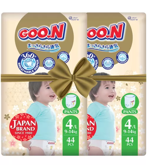 Трусики-підгузники GOO.N Premium Soft для дітей (розмір 4(L), 9-14 kg, 88 шт.) - F1010101-157-2_1.jpg - № 1